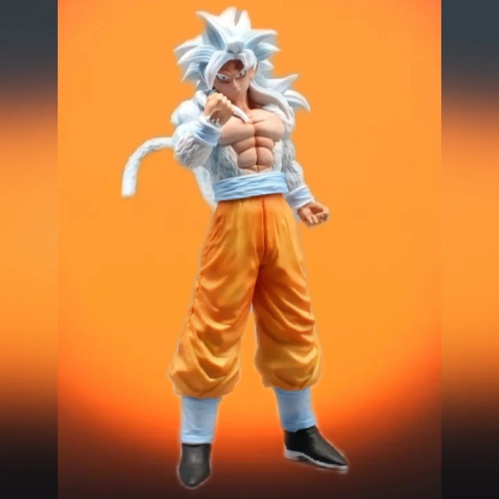 30cm Dragonball Z Goku Son White Hair Saiyan Anime Otaku Large GT Figure Toy